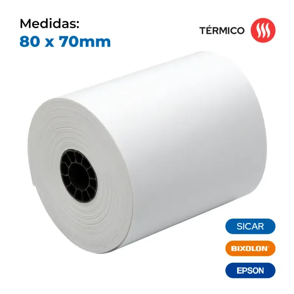 Papel térmico 80 mm × 70 mm