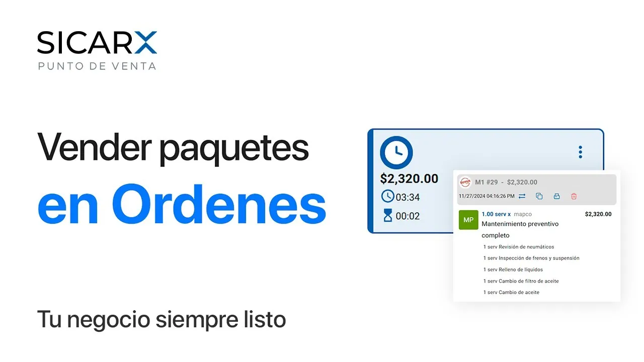 Vender Paquetes en Órdenes