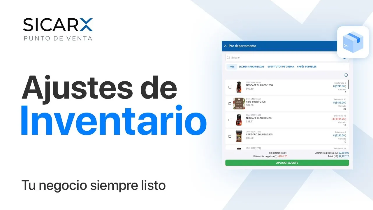 ¿Cómo Realizar Ajustes de Inventario en SICAR X?