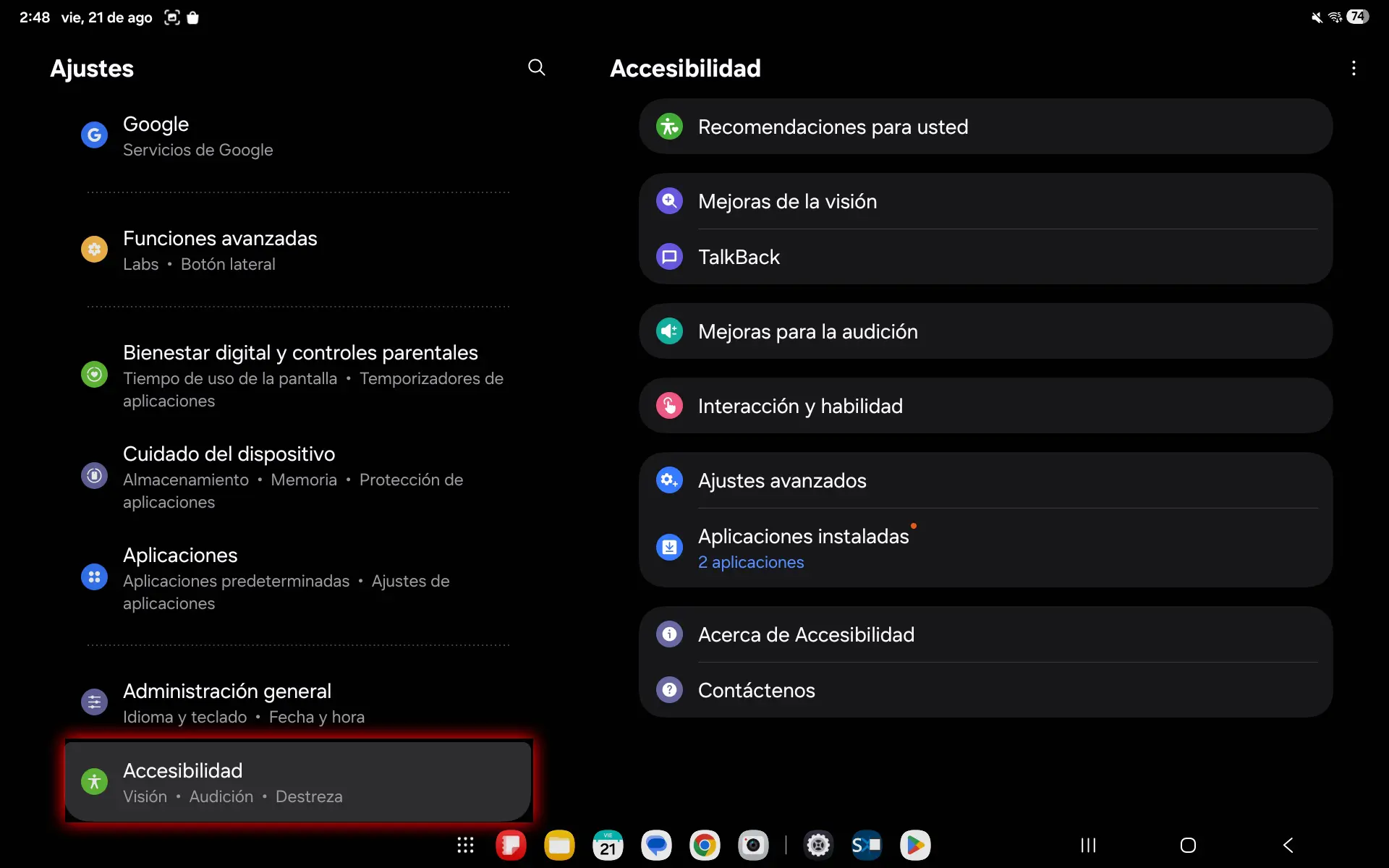 Android 15 y 16 - Accesibilidad