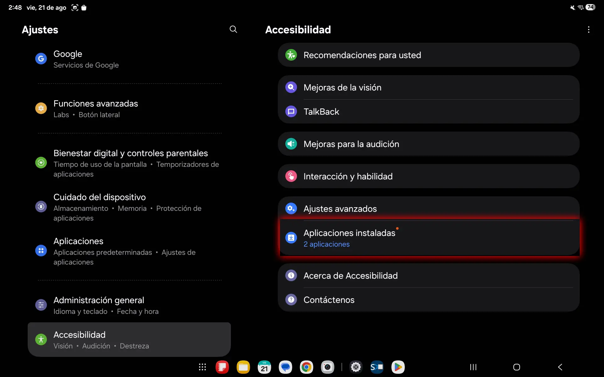 Android 15 y 16 - Aplicaciones instaladas