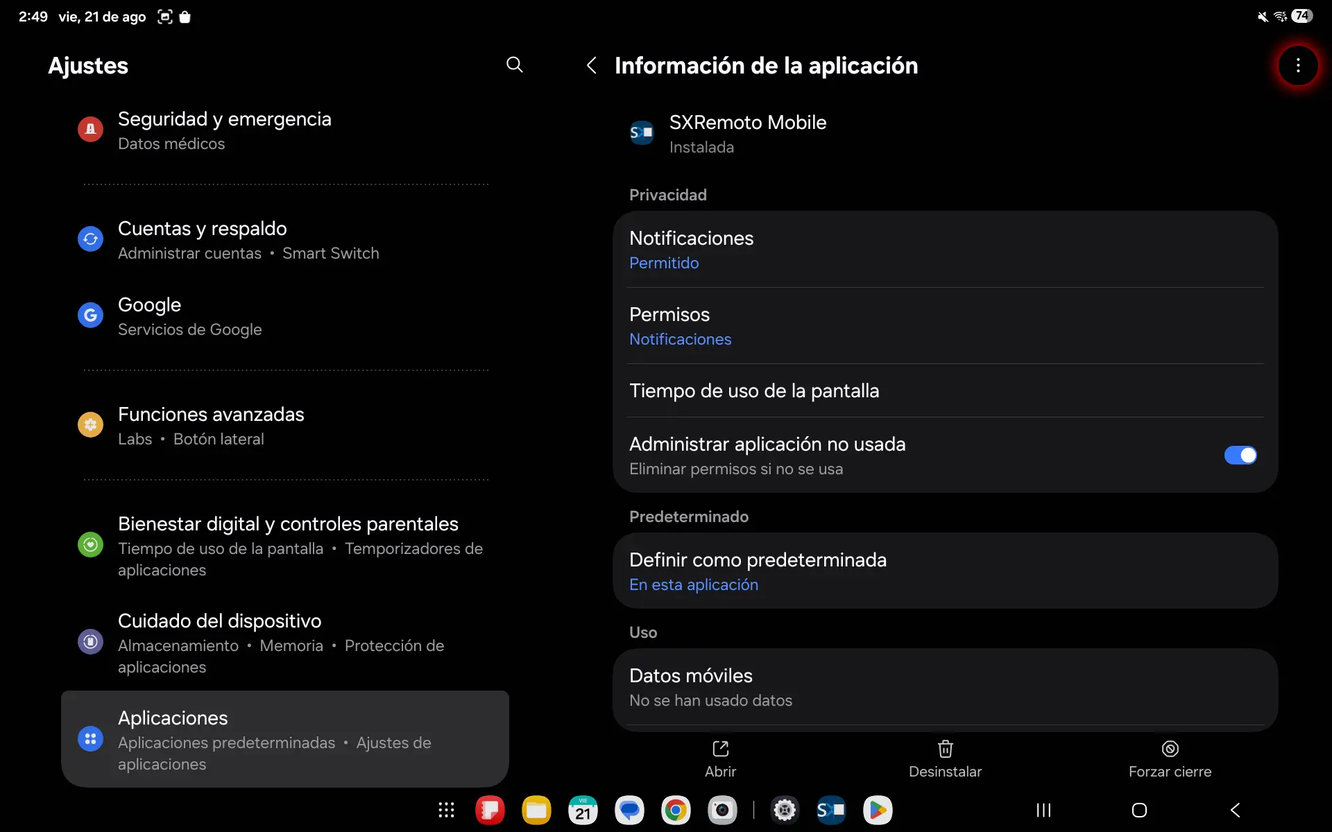 Android 15 y 16 - Configuración