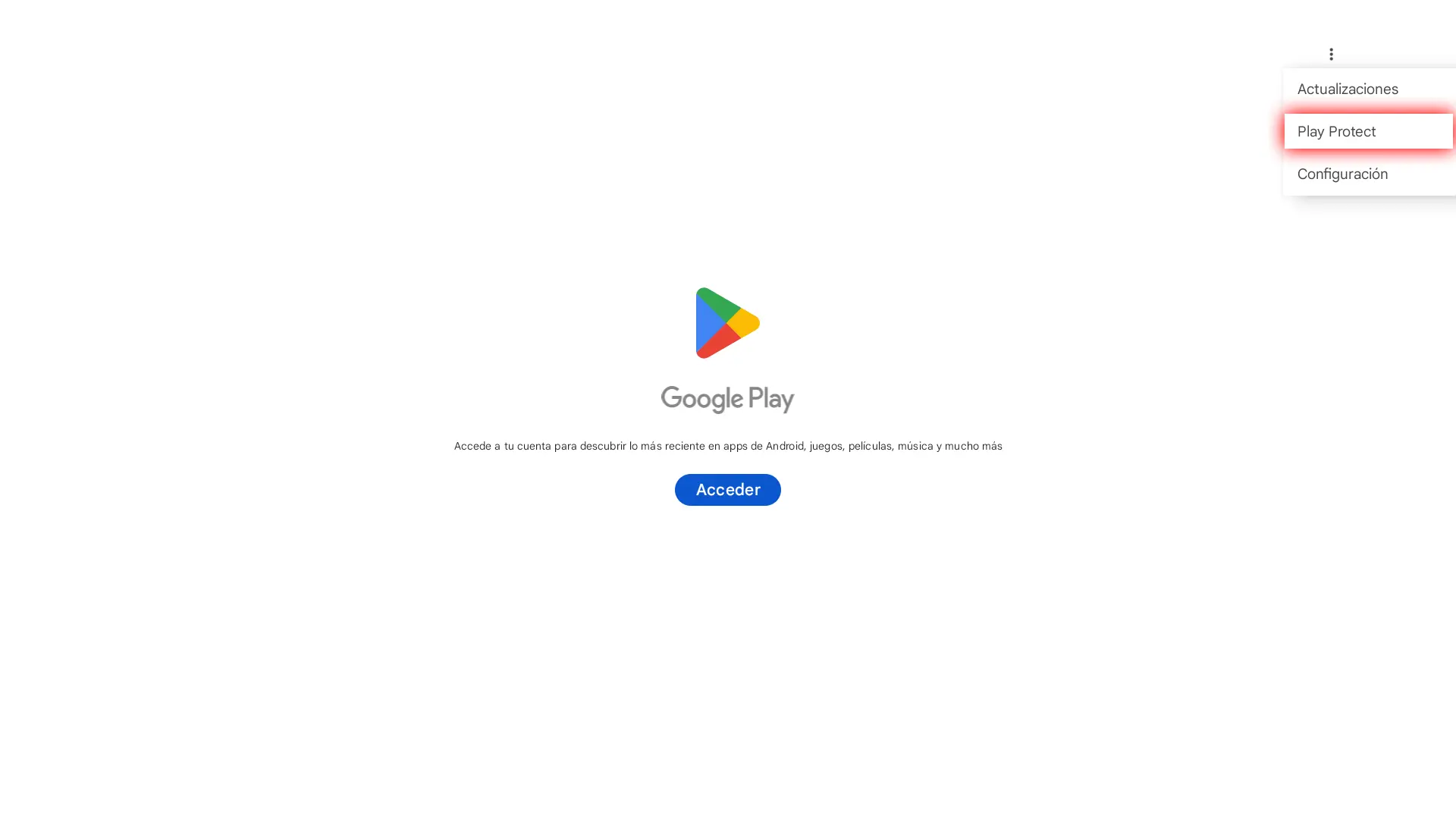 Sin cuenta - Play Protect