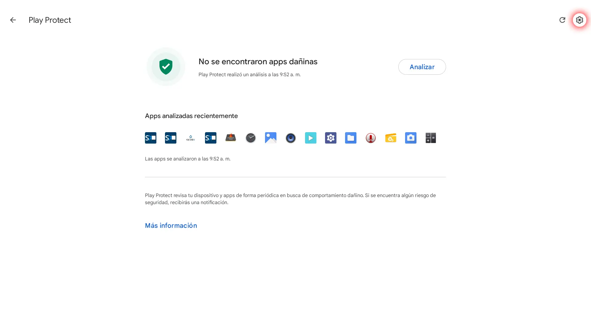 Sin cuenta - Configuración de Play Protect