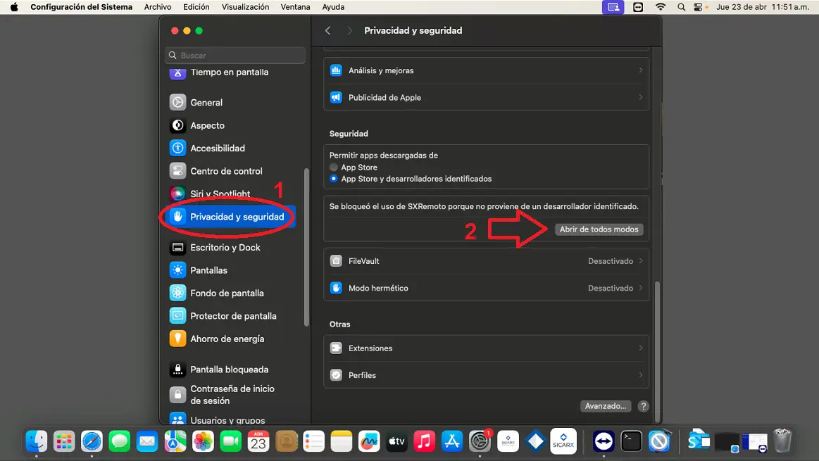 Mac Os - Privacidad y Seguridad
